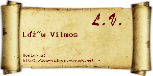 Löw Vilmos névjegykártya